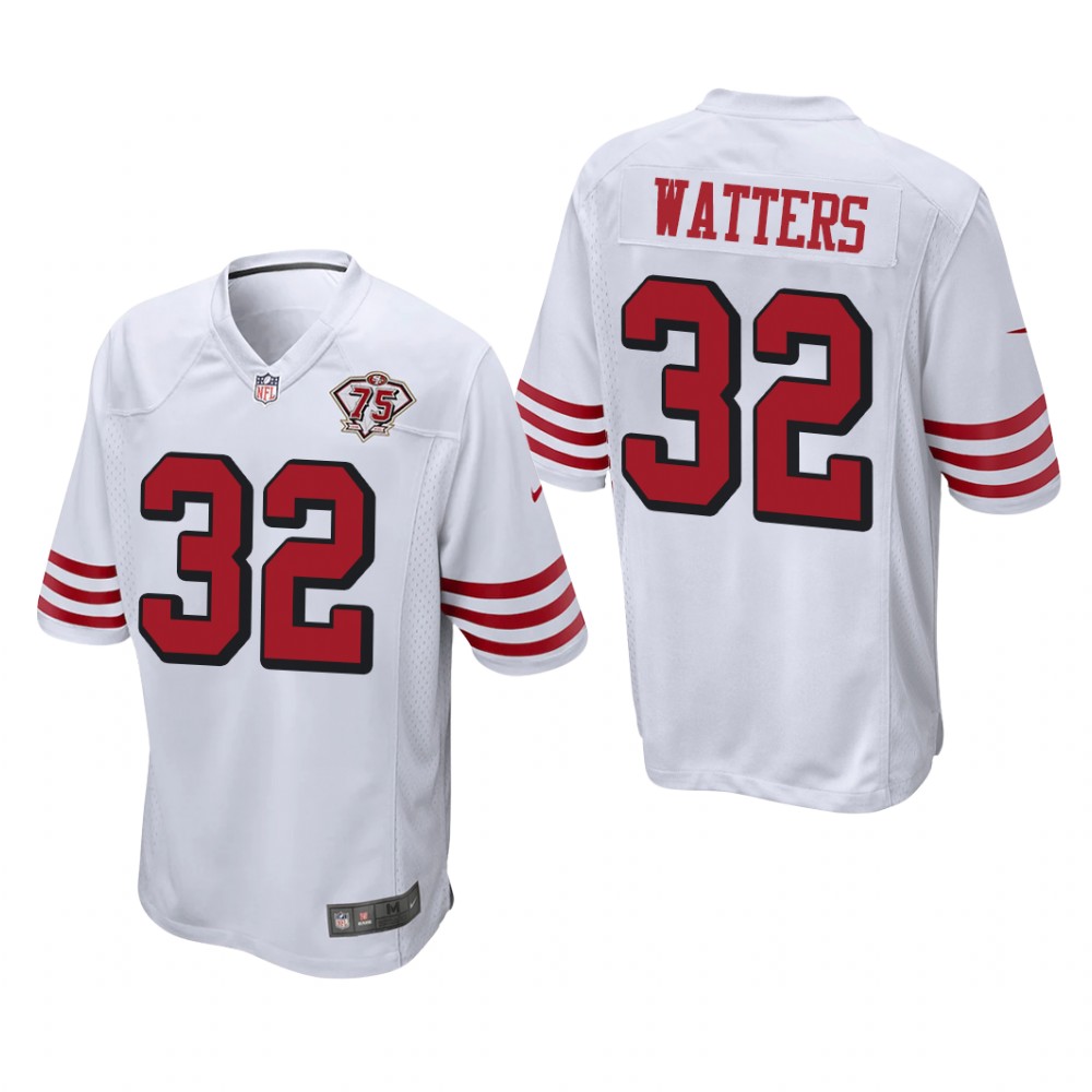 San Francisco 49ers Ricky Watters White Throwback Game Jersey 75th Anniversary - Men's