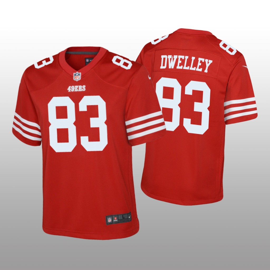 San Francisco 49ers Ross Dwelley Scarlet Jersey Game - Youth
