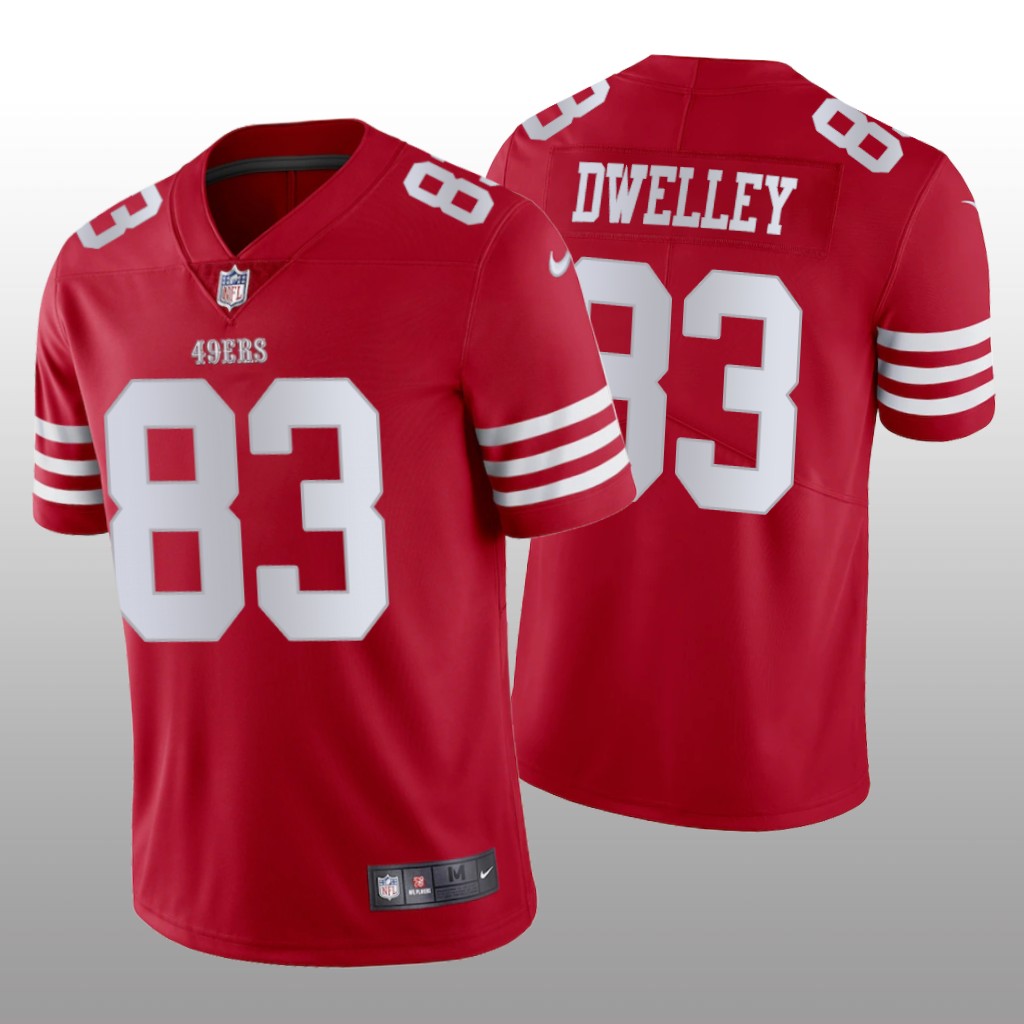San Francisco 49ers Ross Dwelley Scarlet Jersey Vapor Limited - Men's