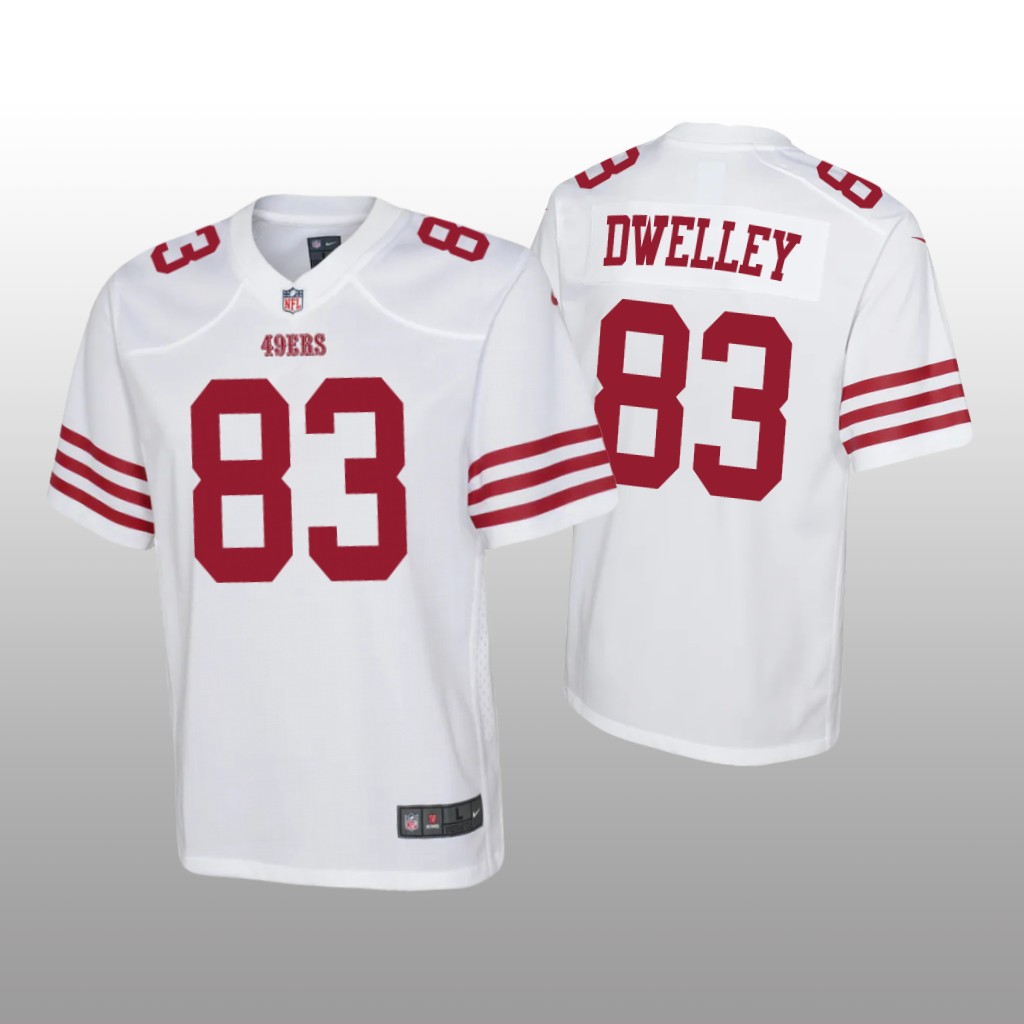 San Francisco 49ers Ross Dwelley White Jersey Game - Youth