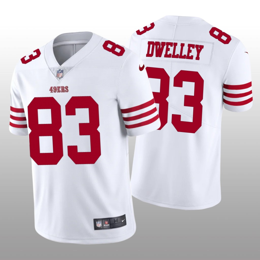 San Francisco 49ers Ross Dwelley White Jersey Vapor Limited - Men's