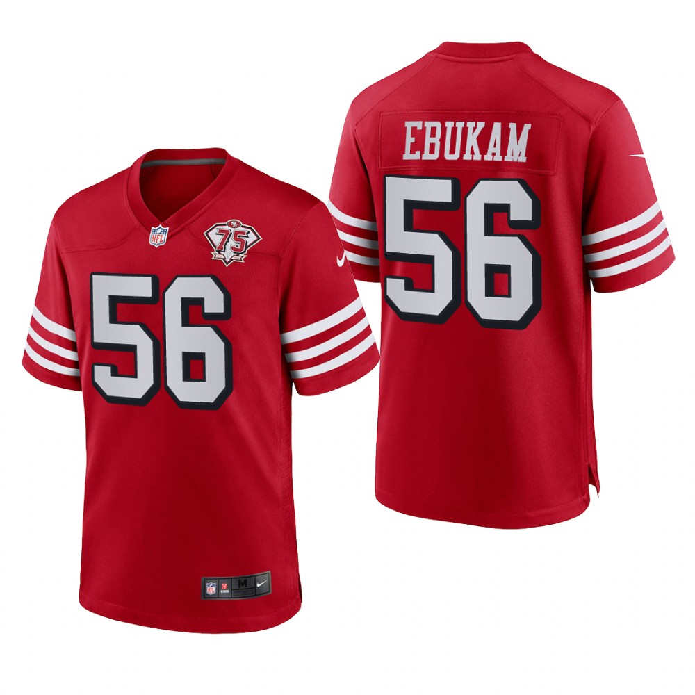 San Francisco 49ers Samson Ebukam Scarlet Alternate Game Jersey 75th Anniversary - Men's