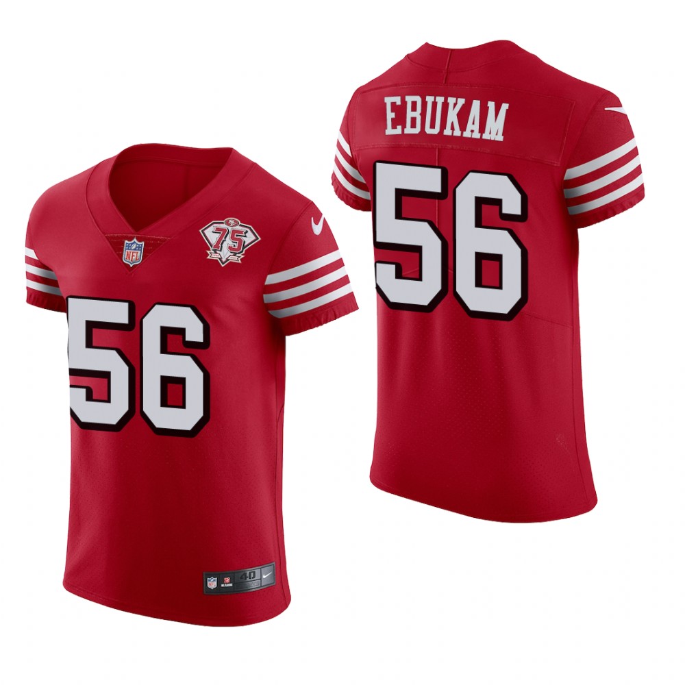 San Francisco 49ers Samson Ebukam Scarlet Jersey 75th Anniversary Men's