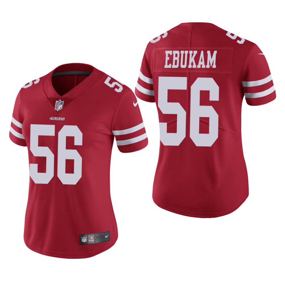 San Francisco 49ers Samson Ebukam Scarlet Jersey Vapor Limited - Women's