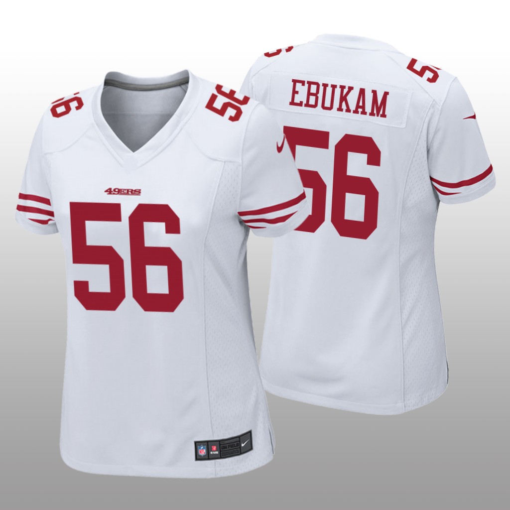 San Francisco 49ers Samson Ebukam White Jersey Game - Women's