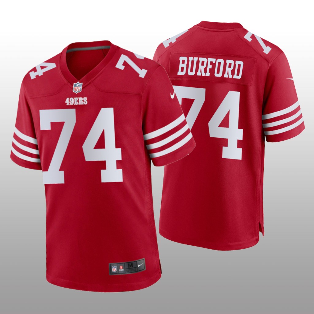 San Francisco 49ers Spencer Burford Scarlet Jersey Game - Men's