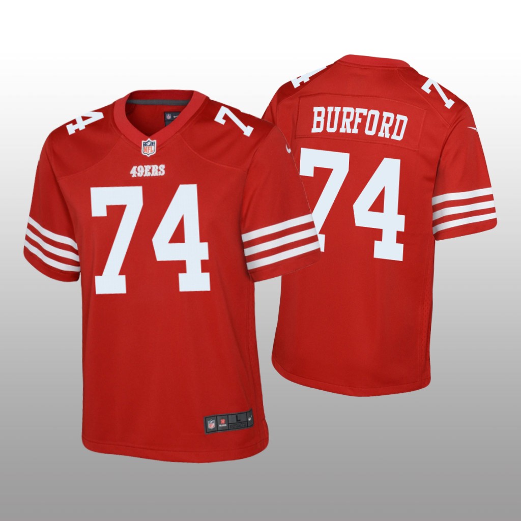 San Francisco 49ers Spencer Burford Scarlet Jersey Game - Youth