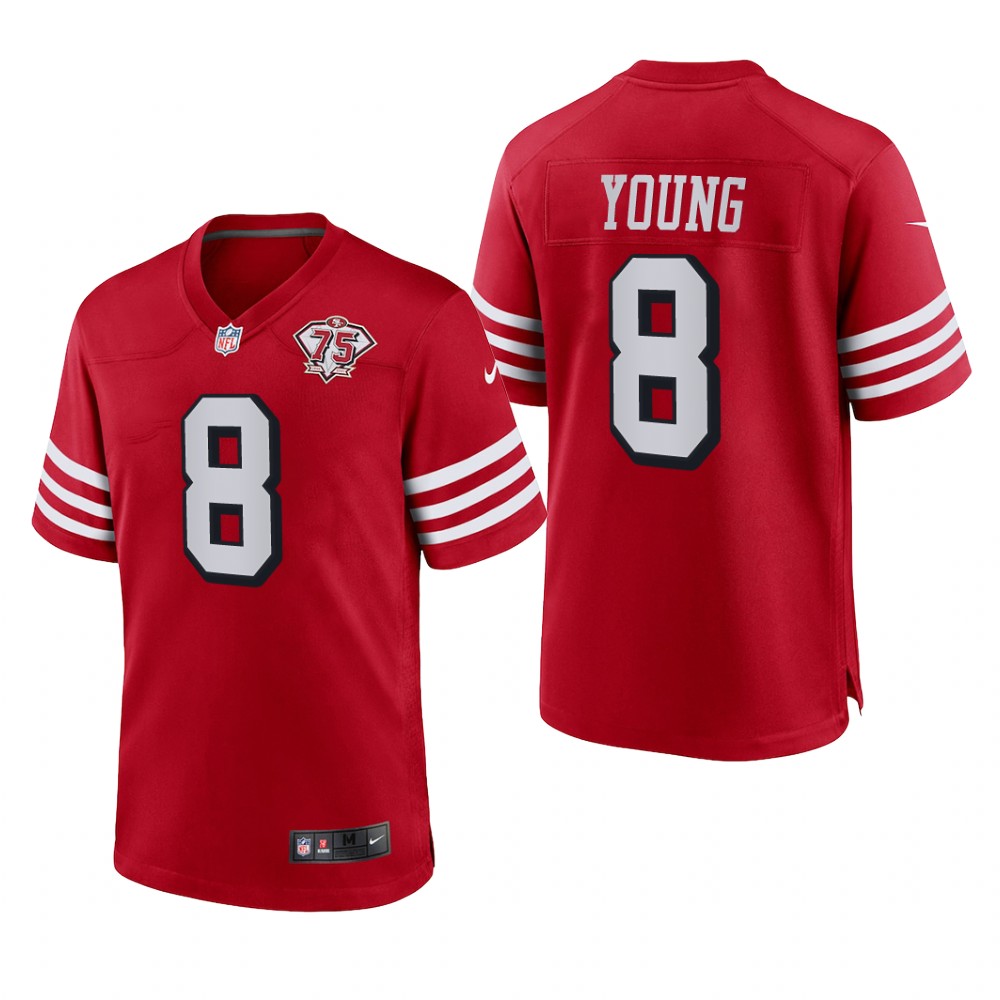 San Francisco 49ers Steve Young Scarlet Alternate Game Jersey 75th Anniversary - Men's