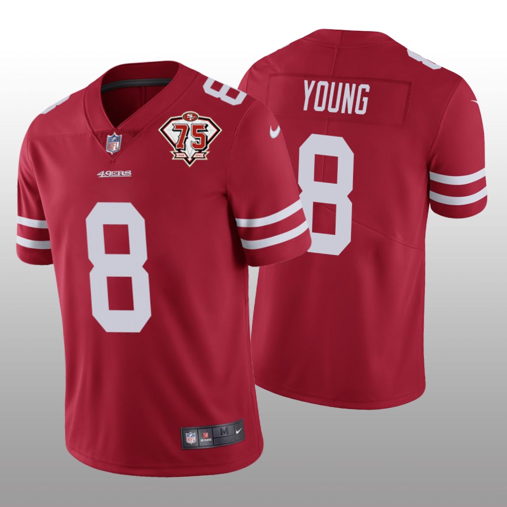 San Francisco 49ers Steve Young Scarlet Limited 75th Anniversary Patch - Men's