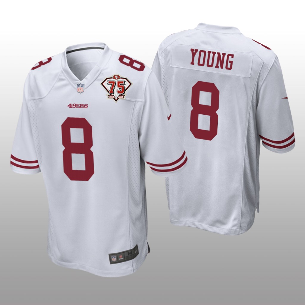 San Francisco 49ers Steve Young White Game 75th Anniversary Patch - Men's
