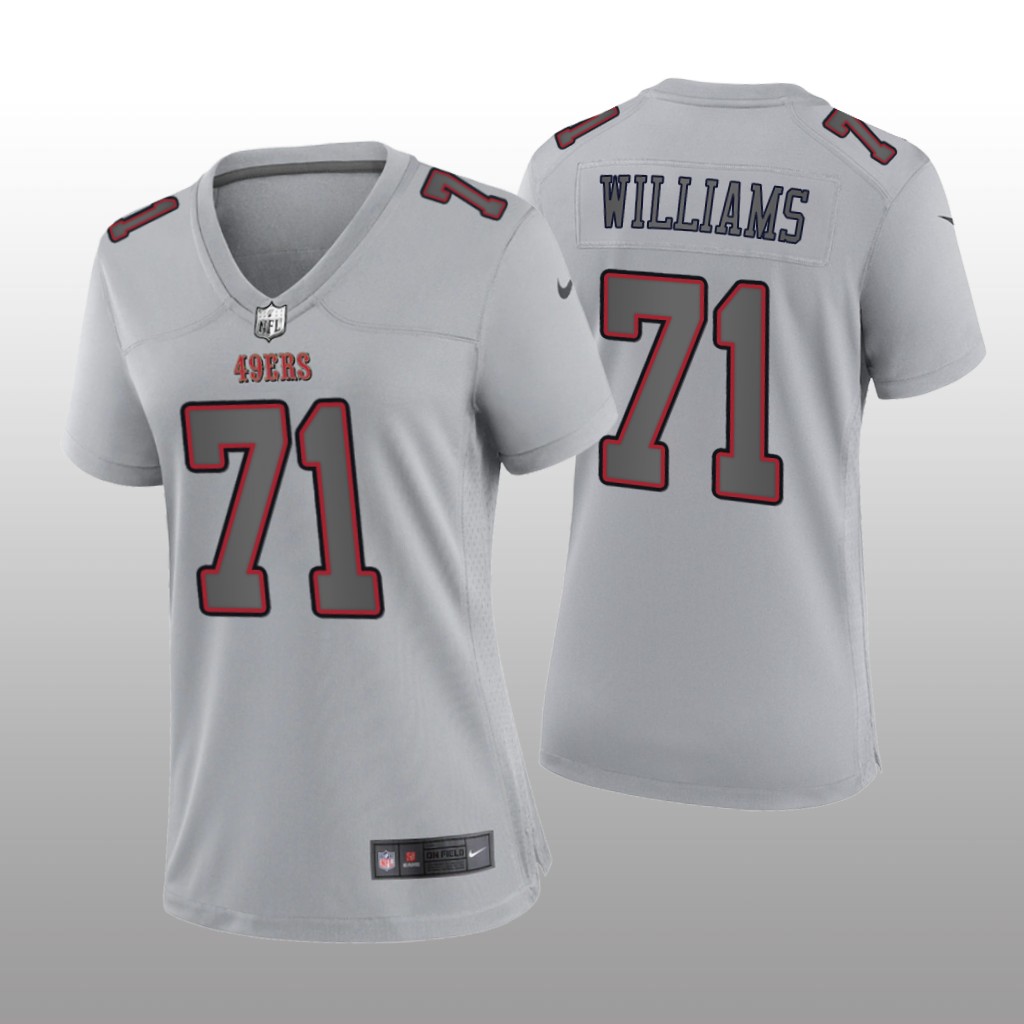 San Francisco 49ers Trent Williams Gray Jersey Atmosphere Fashion Game - Women's