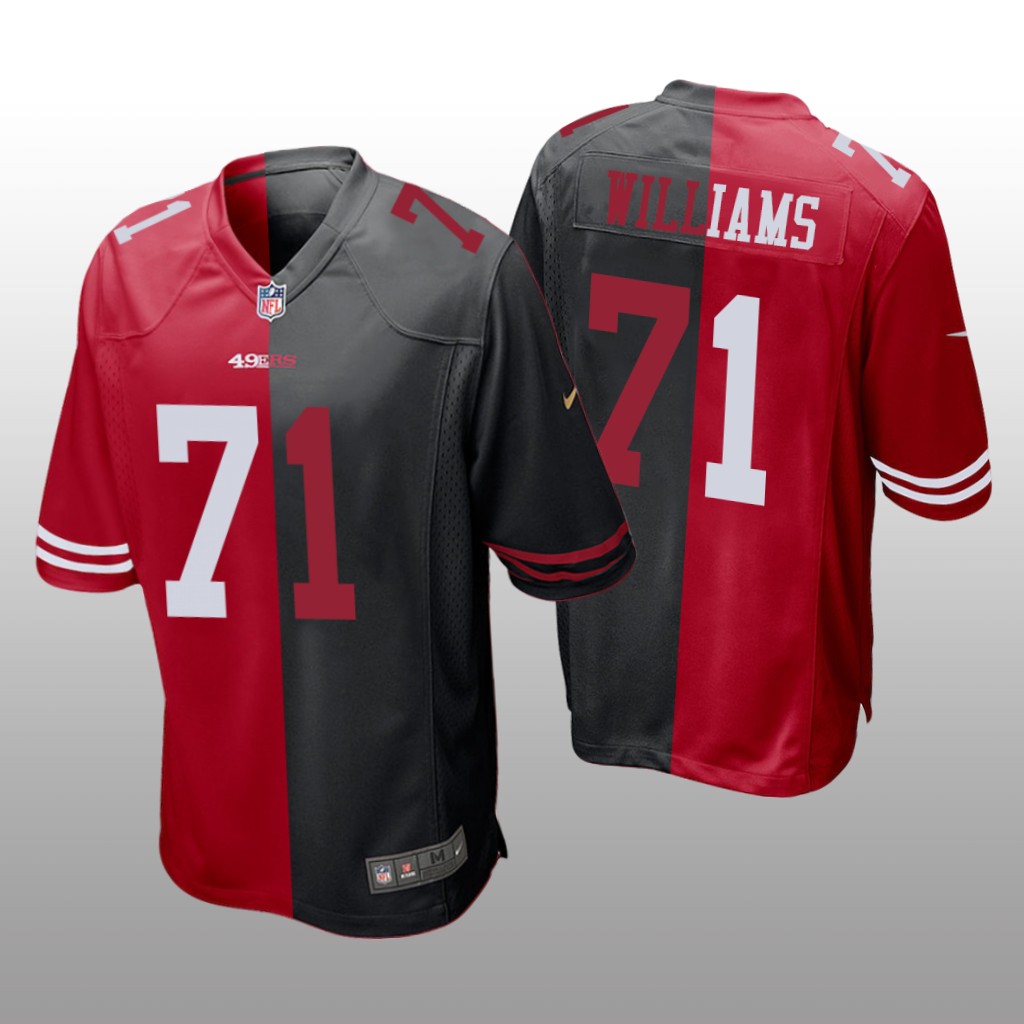 San Francisco 49ers Trent Williams Red Black Two Tone Jersey Split - Men's