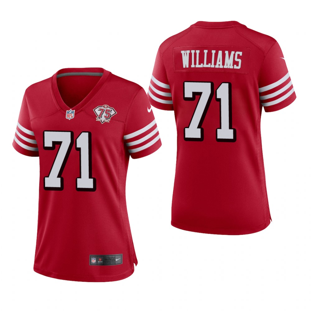 San Francisco 49ers Trent Williams Scarlet Jersey 75th Anniversary - Women's