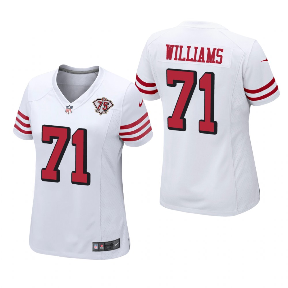 San Francisco 49ers Trent Williams White Jersey 75th Anniversary - Women's