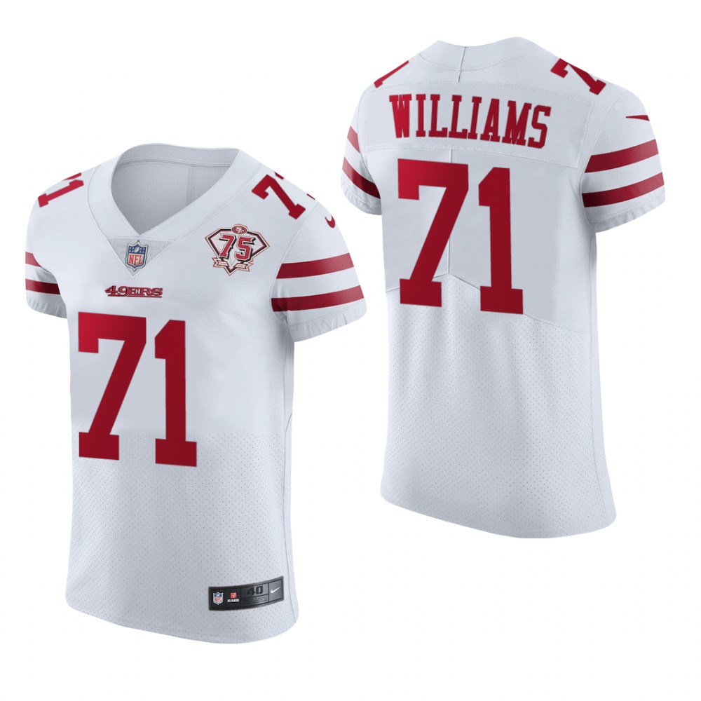 San Francisco 49ers Trent Williams White Jersey 75th Anniversary Men's