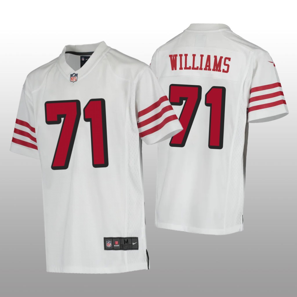 San Francisco 49ers Trent Williams White Jersey Color Rush Game - Youth