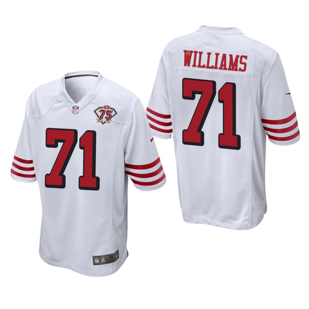 San Francisco 49ers Trent Williams White Throwback Game Jersey 75th Anniversary - Men's