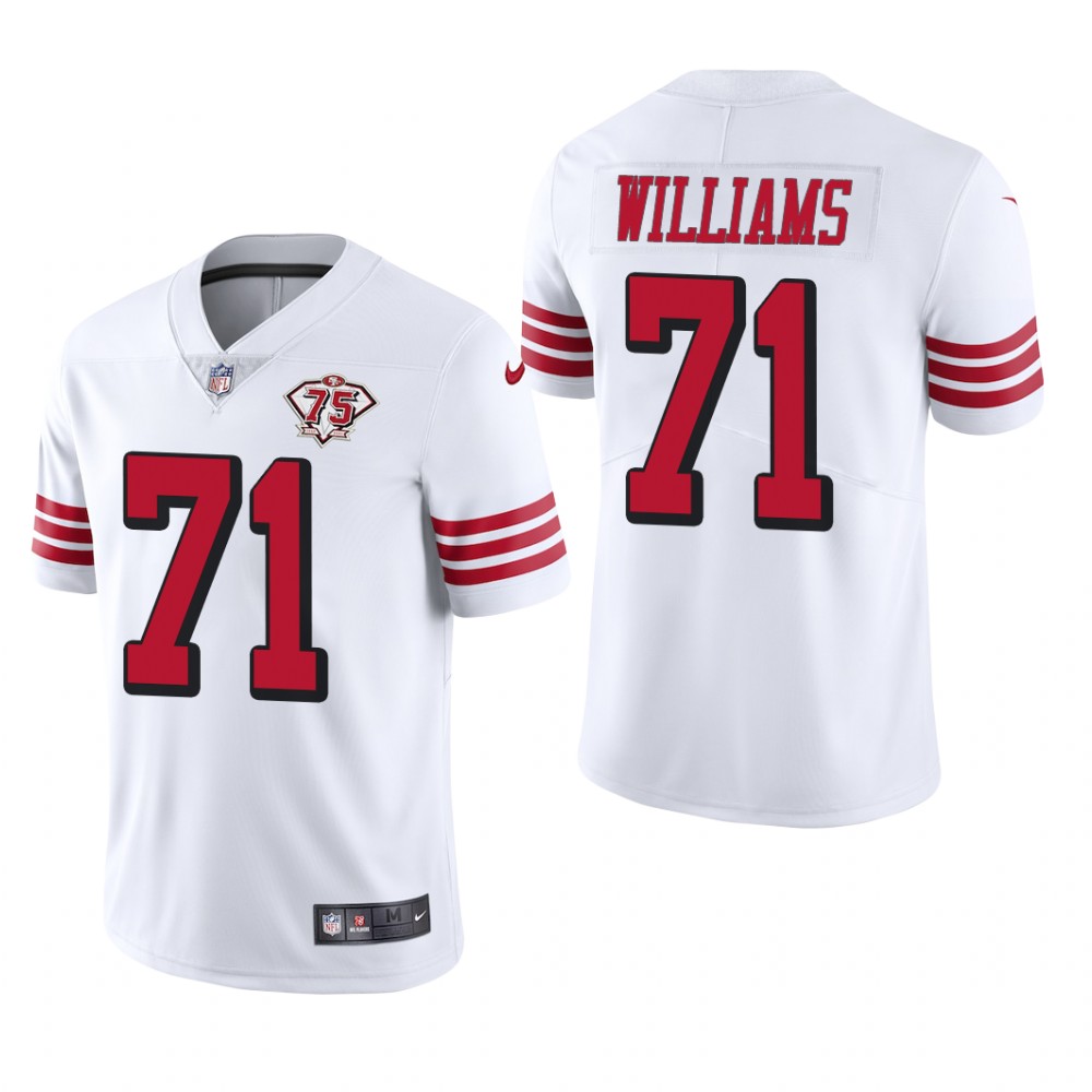 San Francisco 49ers Trent Williams White Throwback Limited Jersey 75th Anniversary - Men's