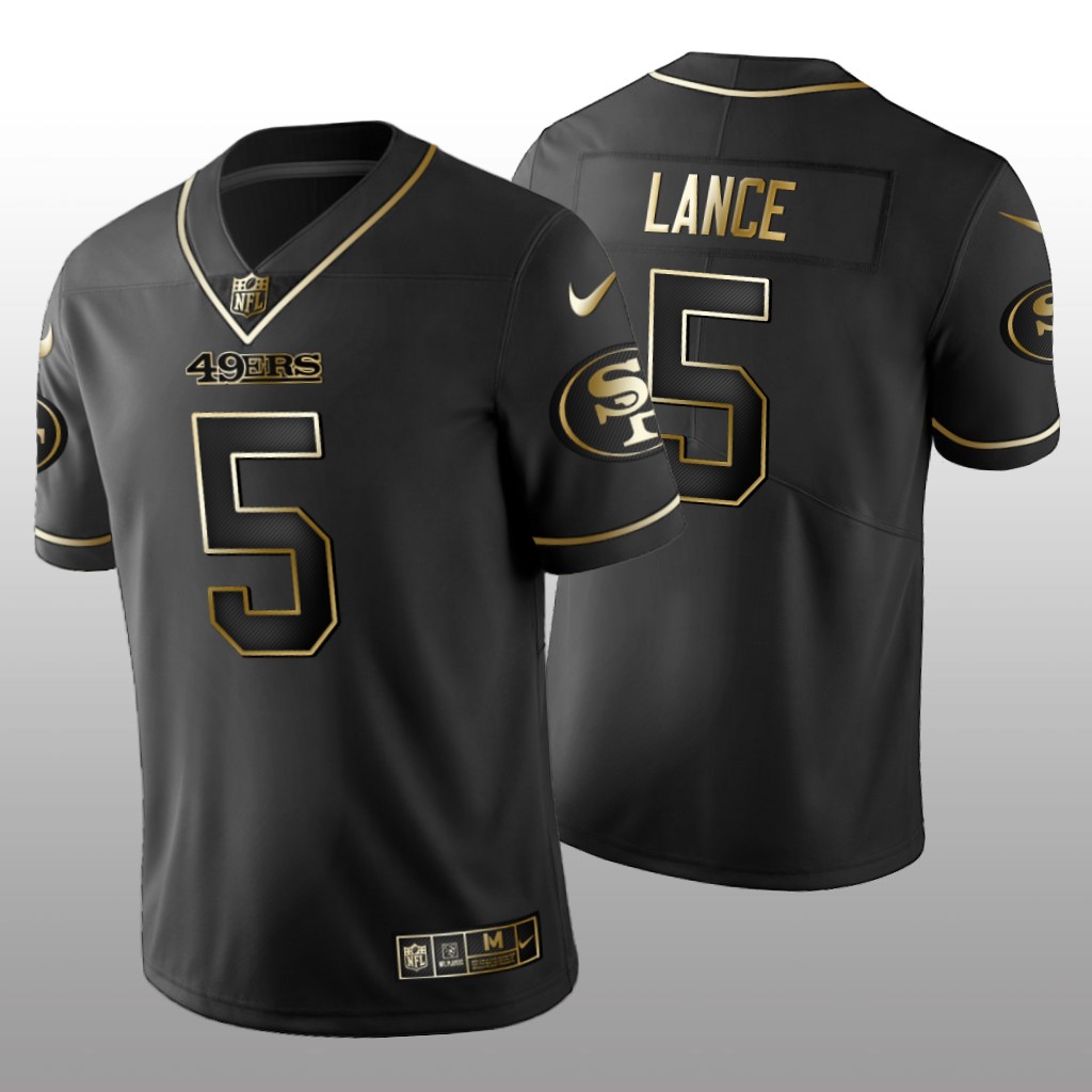 San Francisco 49ers Trey Lance Black Jersey Golden Edition Men's