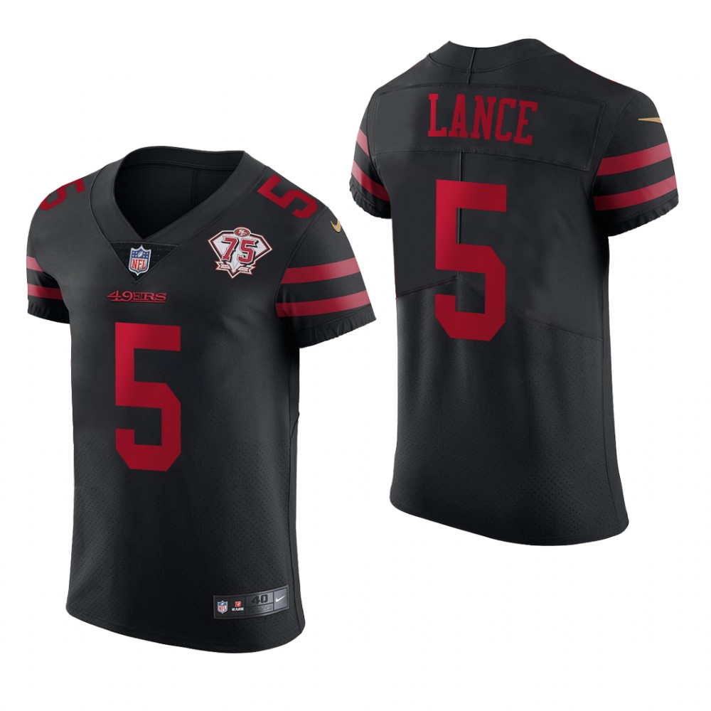San Francisco 49ers Trey Lance Black Vapor Elite Jersey 75th Anniversary - Men's