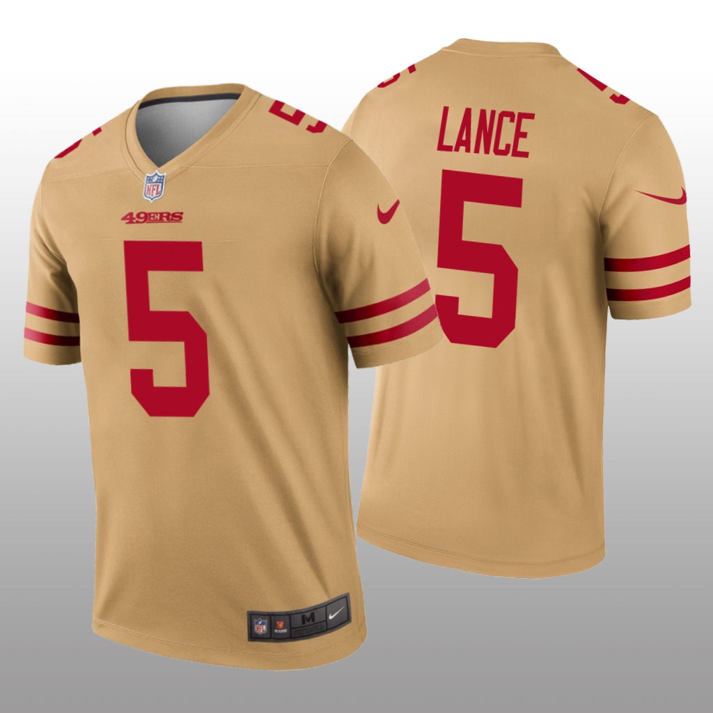 San Francisco 49ers Trey Lance Gold Jersey Inverted Legend - Men's