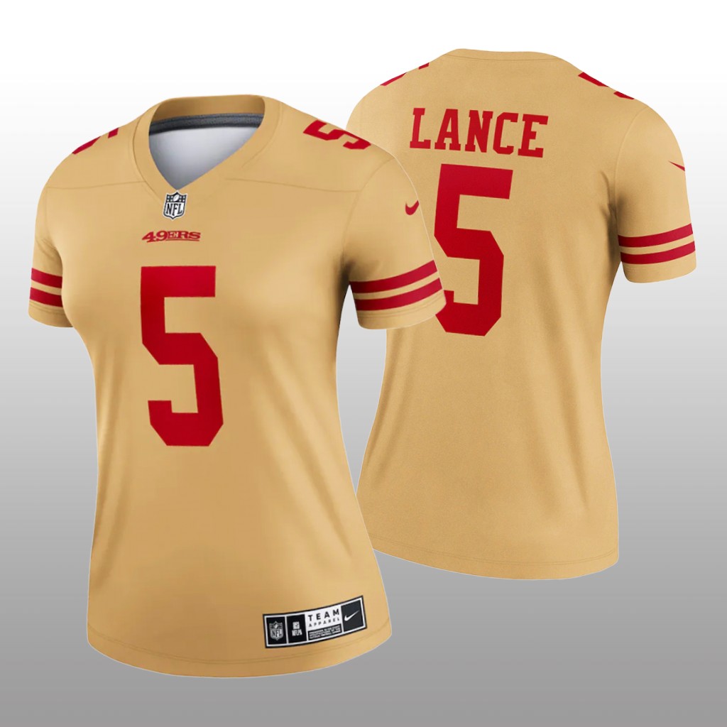 San Francisco 49ers Trey Lance Gold Jersey Inverted Legend - Women's