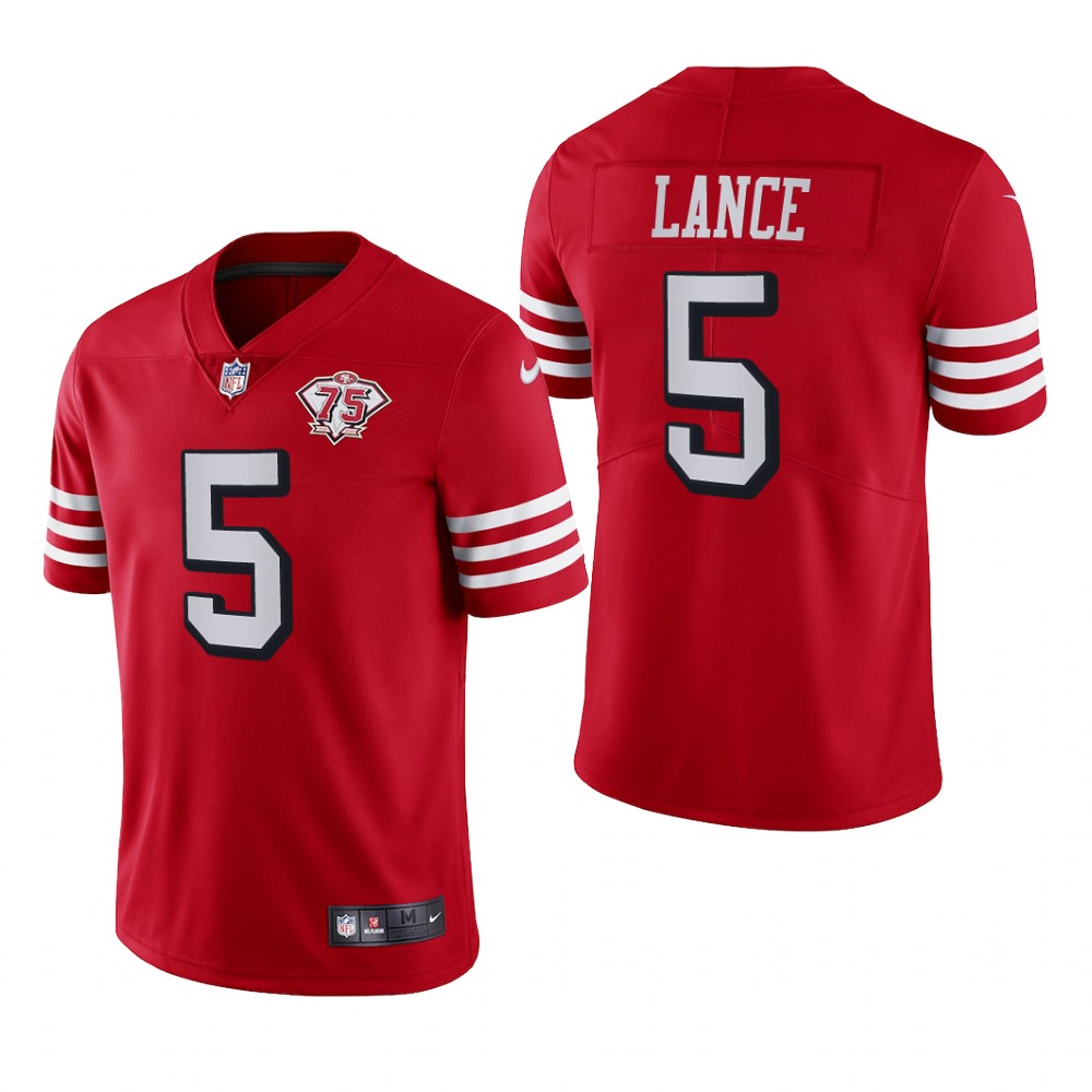 San Francisco 49ers Trey Lance Scarlet Alternate Vapor Limited Jersey 75th Anniversary - Men's