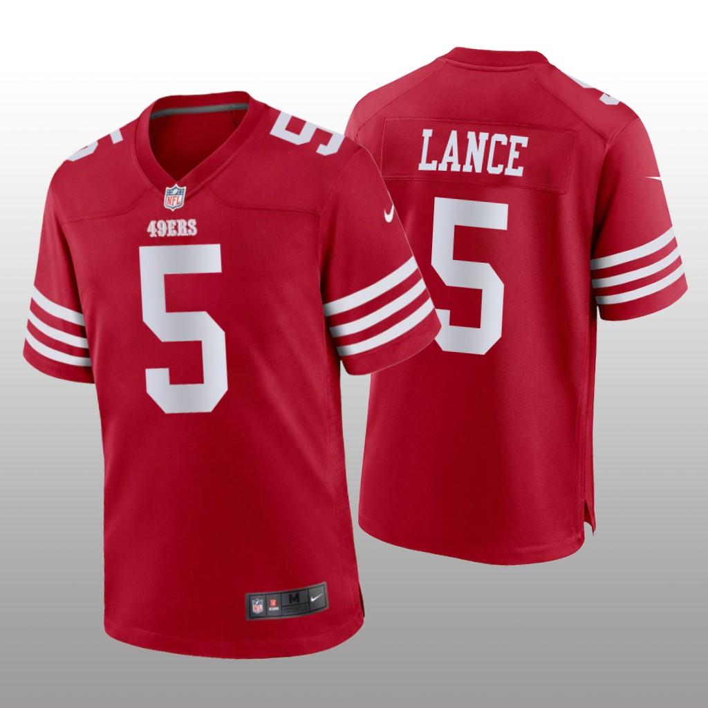 San Francisco 49ers Trey Lance Scarlet Jersey 2022-23 Game - Men's