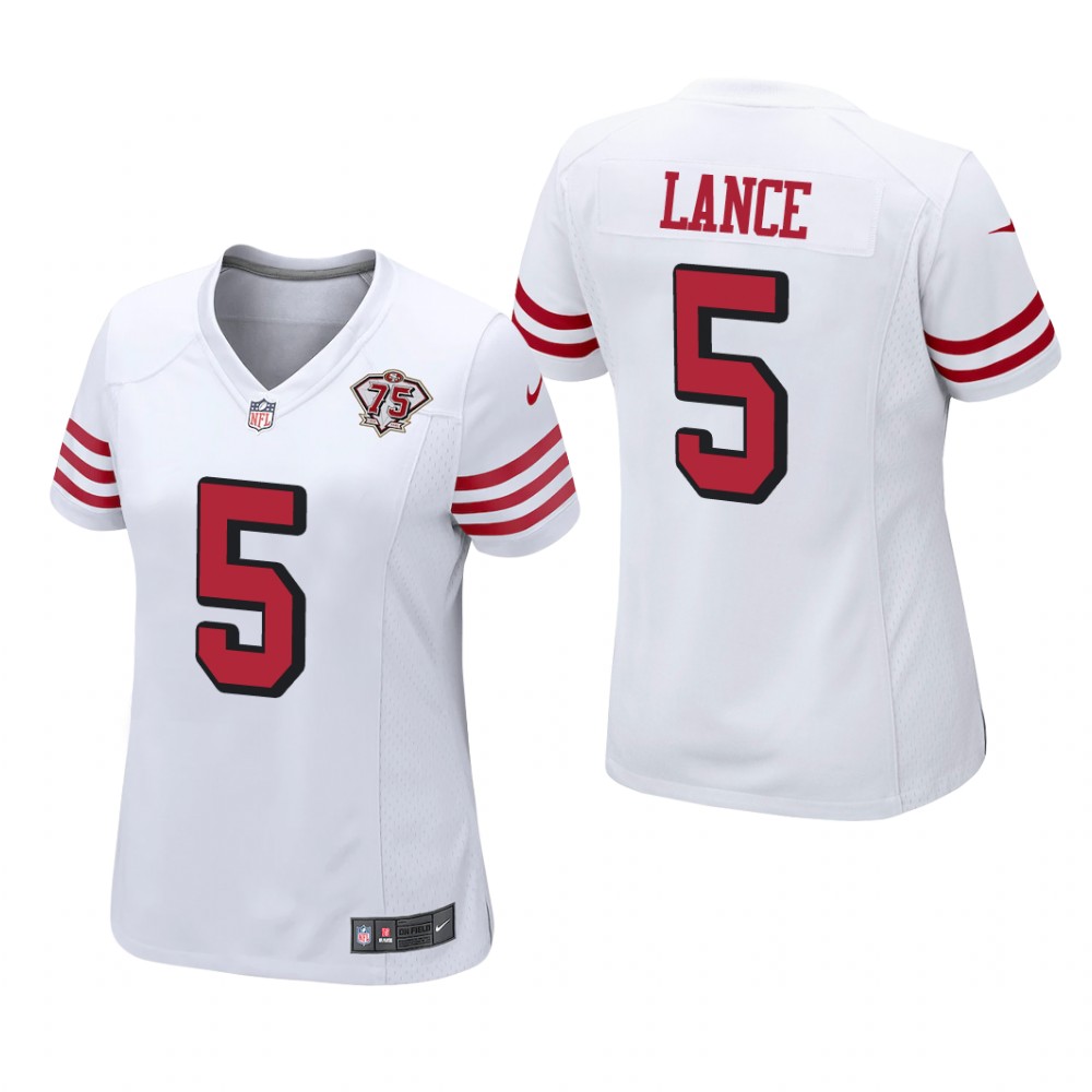 San Francisco 49ers Trey Lance White Alternate Game Jersey 75th Anniversary - Women's