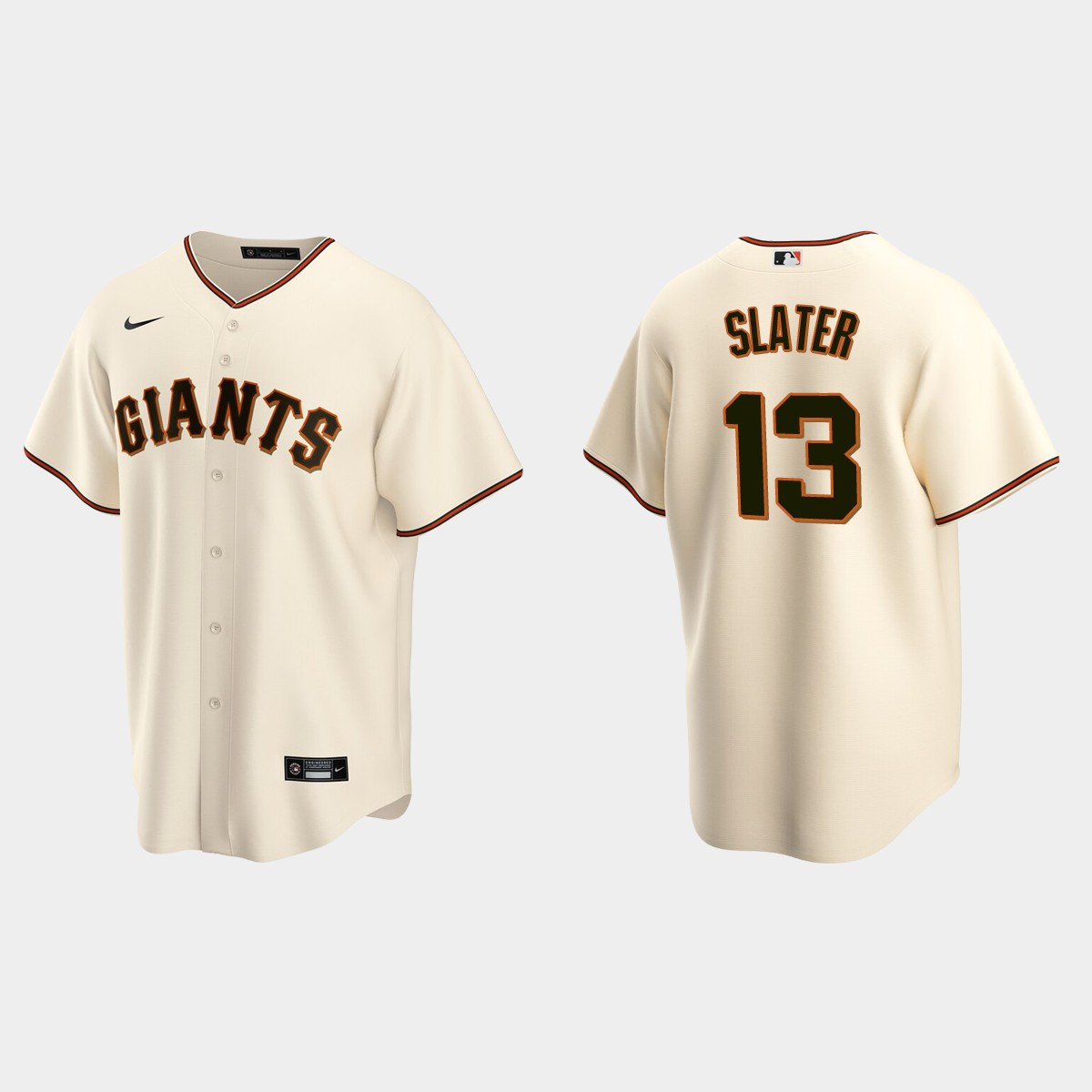 San Francisco Giants #13 Austin Slater Home Jersey - Cream