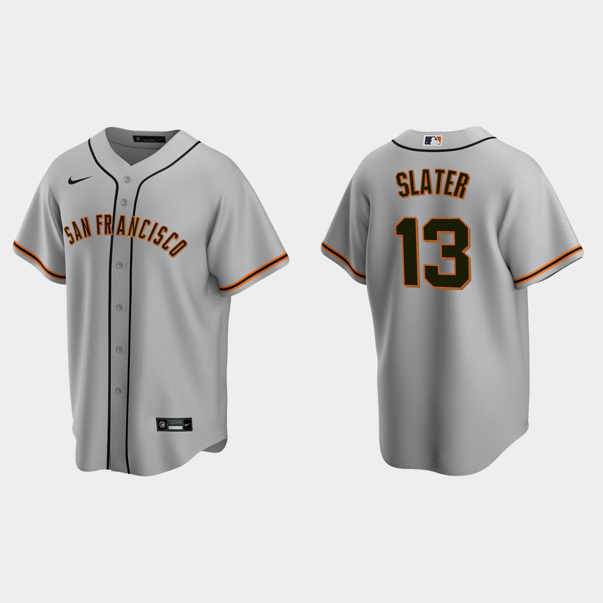 San Francisco Giants #13 Austin Slater Road Jersey - Gray