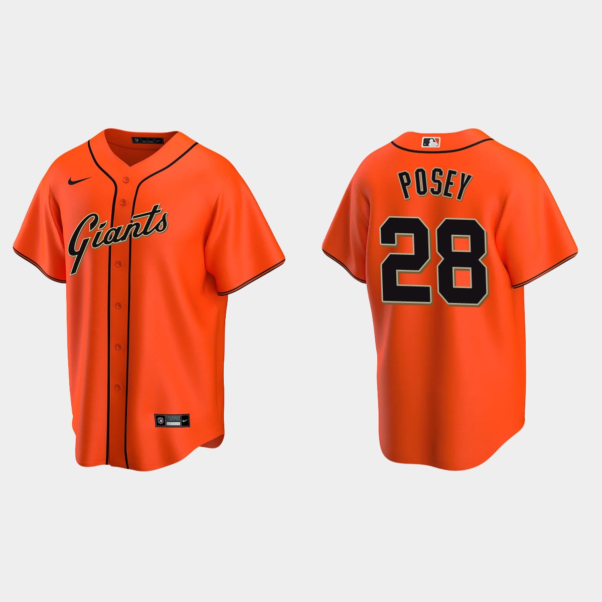 San Francisco Giants #28 Buster Posey Orange 2020 Alternate Jersey