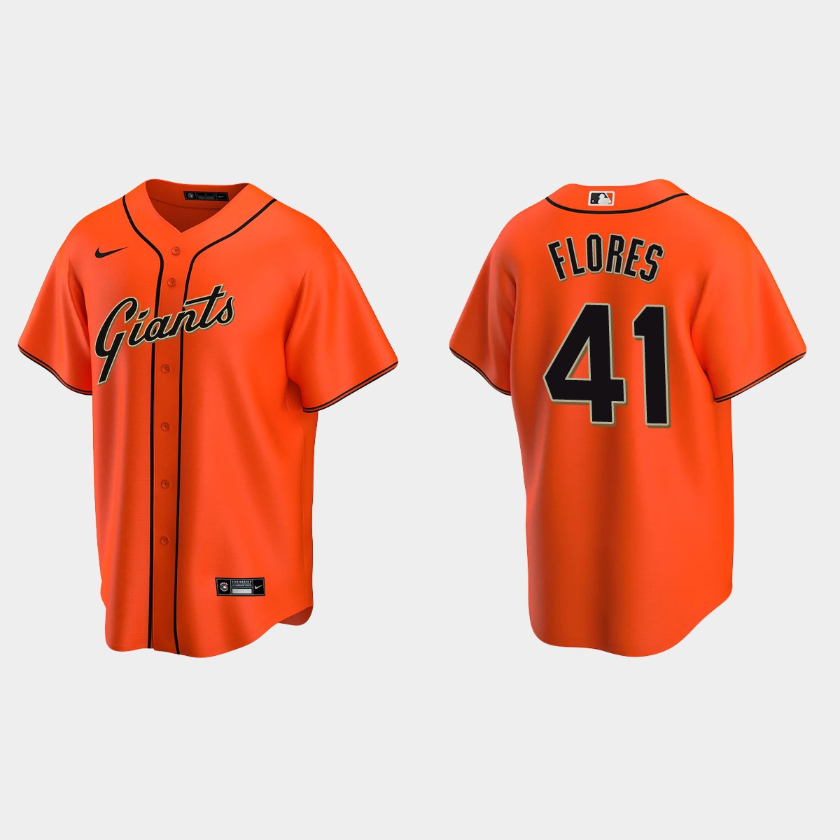 San Francisco Giants #41 Wilmer Flores Alternate Jersey - Orange