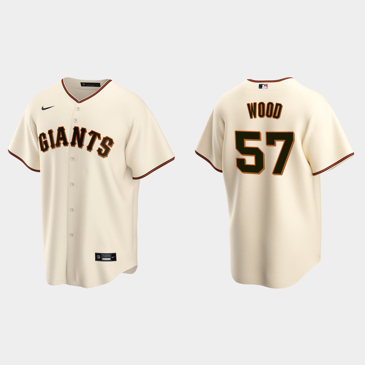 San Francisco Giants #57 Alex Wood Home Jersey - Cream