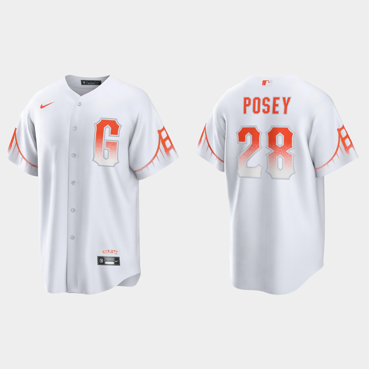 San Francisco Giants Buster Posey 2021 City Connect Jersey - White