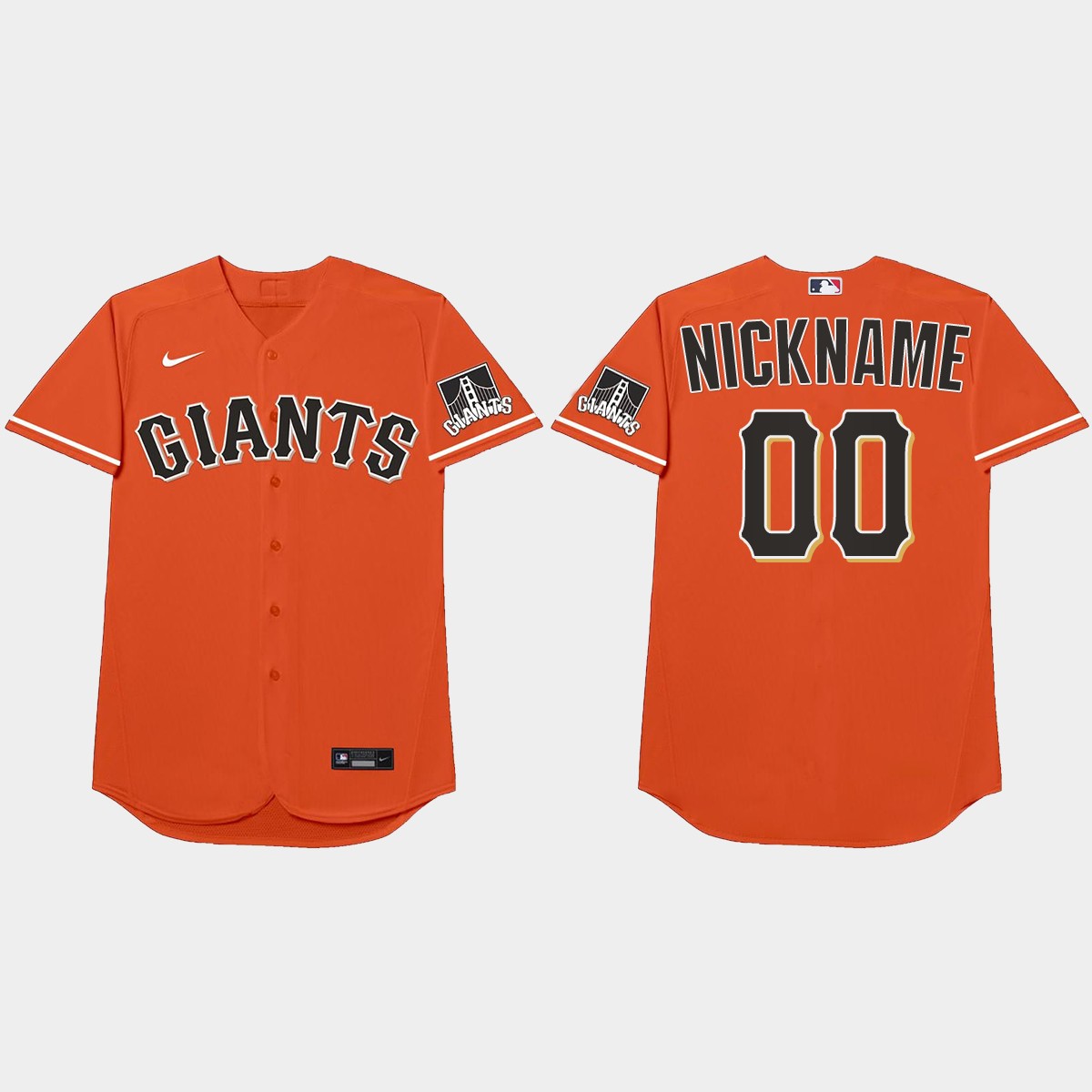 San Francisco Giants Custom 2021 Players' Weekend Nickname Jersey - Orange