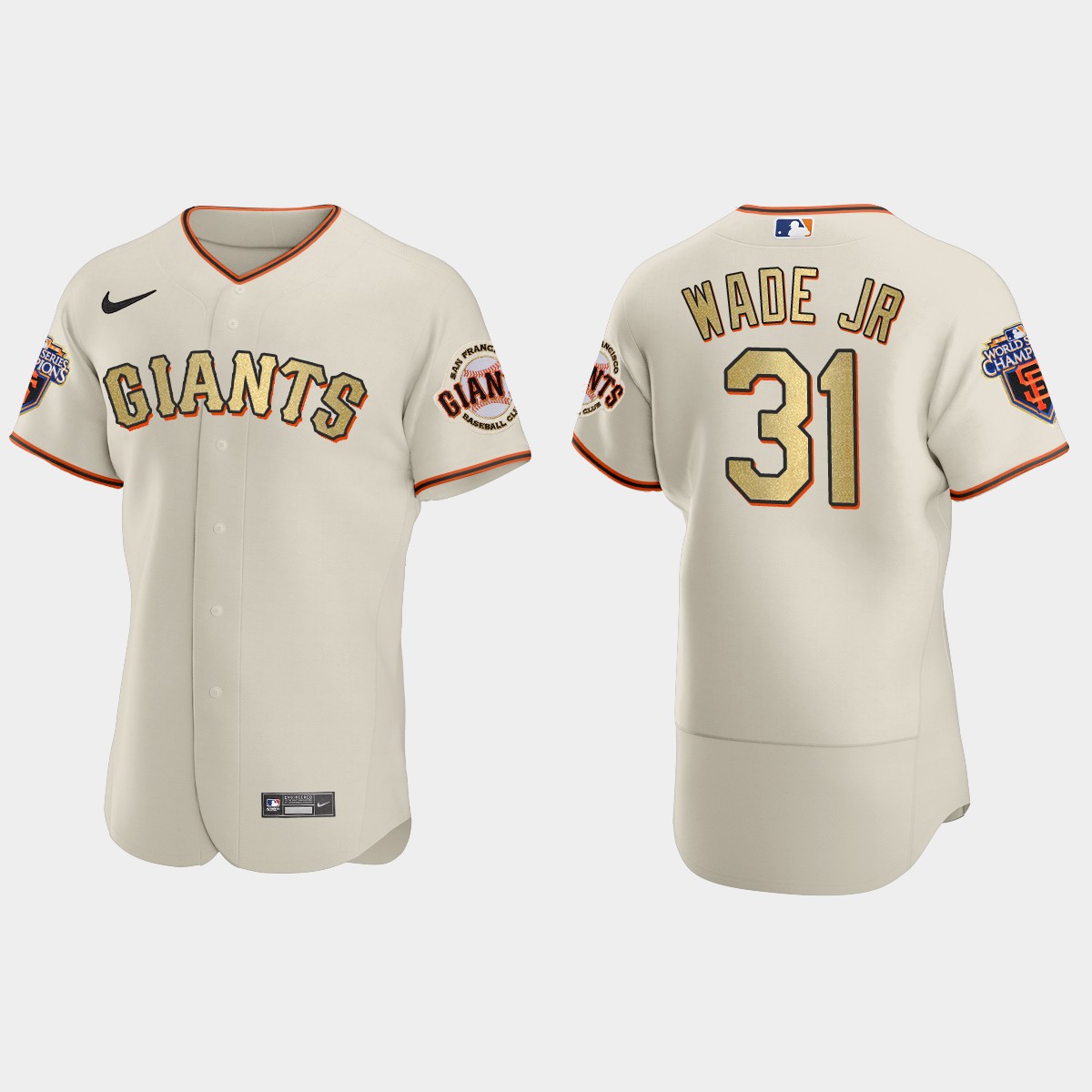 San Francisco Giants LaMonte Wade Jr. Cream Gold 2010 World Series Champions Jersey