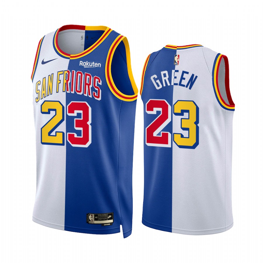 San Francisco Warriors Draymond Green 2022 Split Edition White Royal Jersey Classic