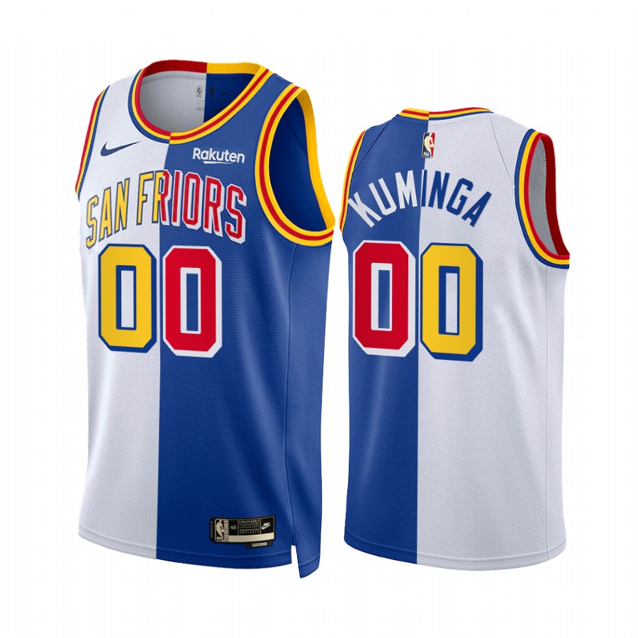 San Francisco Warriors Jonathan Kuminga 2022 Split Edition White Royal Jersey Classic