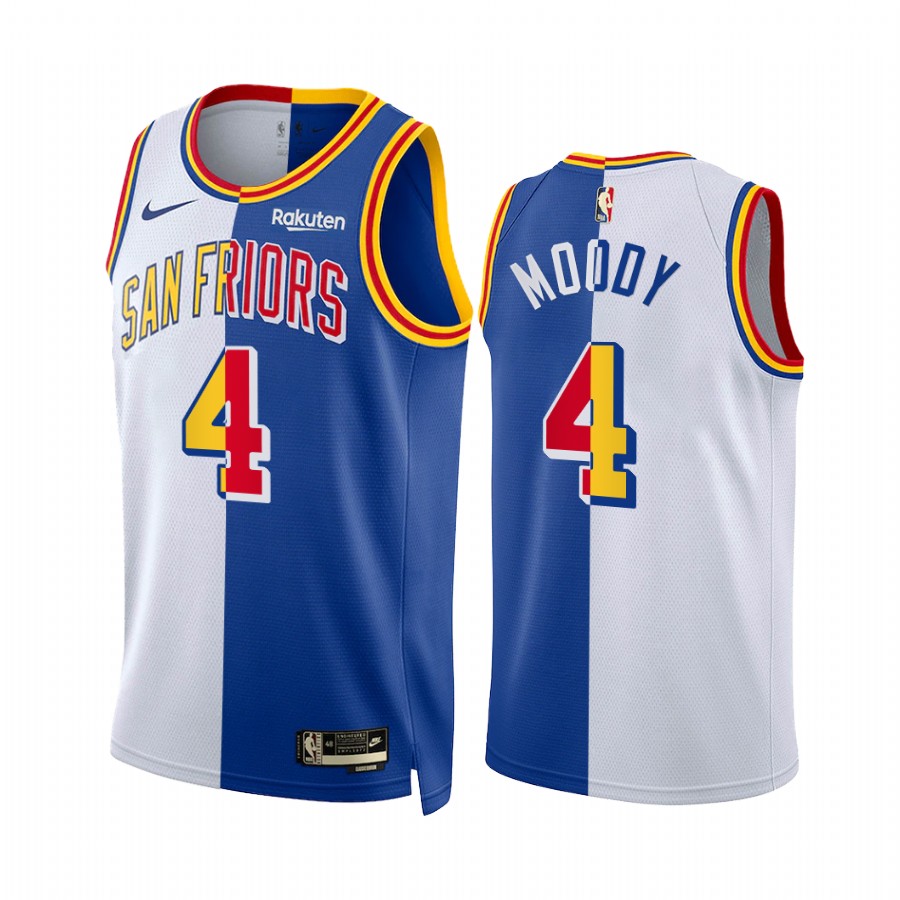 San Francisco Warriors Moses Moody 2022 Split Edition White Royal Jersey Classic
