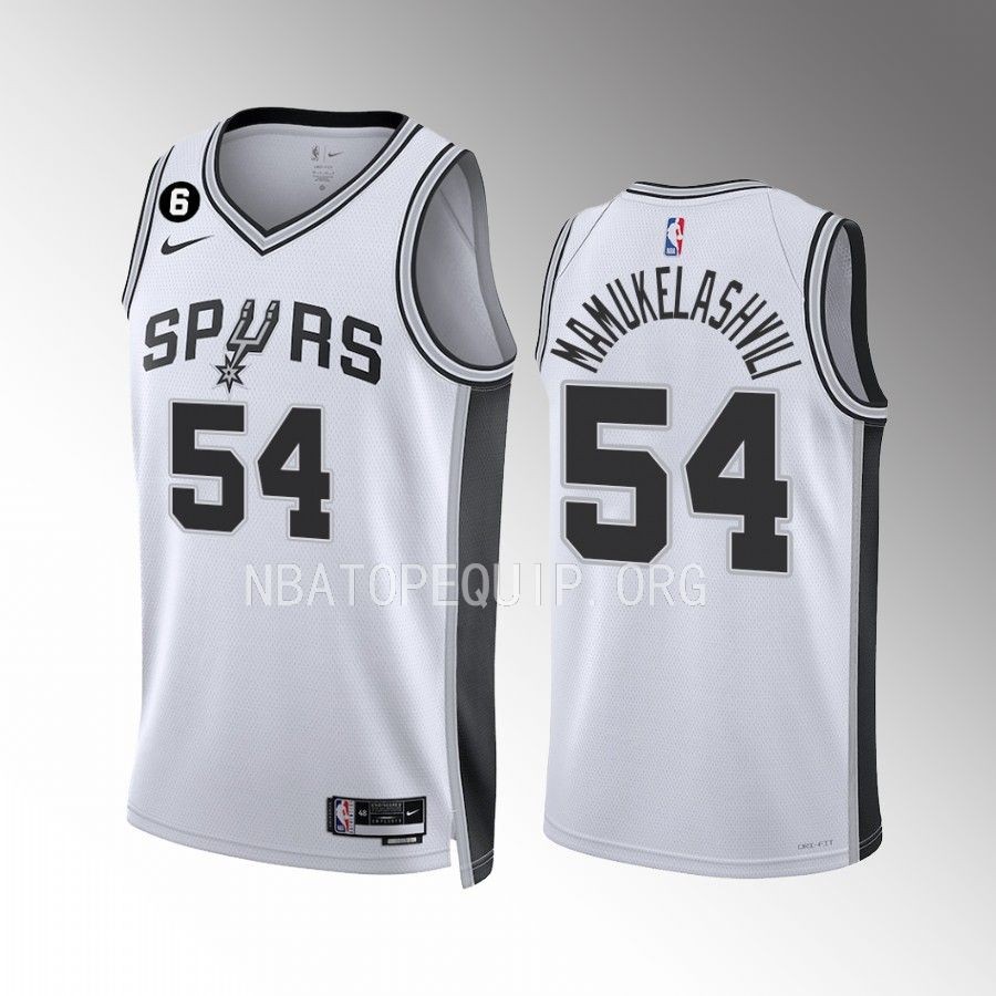 Sandro Mamukelashvili San Antonio Spurs #54 White Jersey 2022-23 Association Edition Swingman
