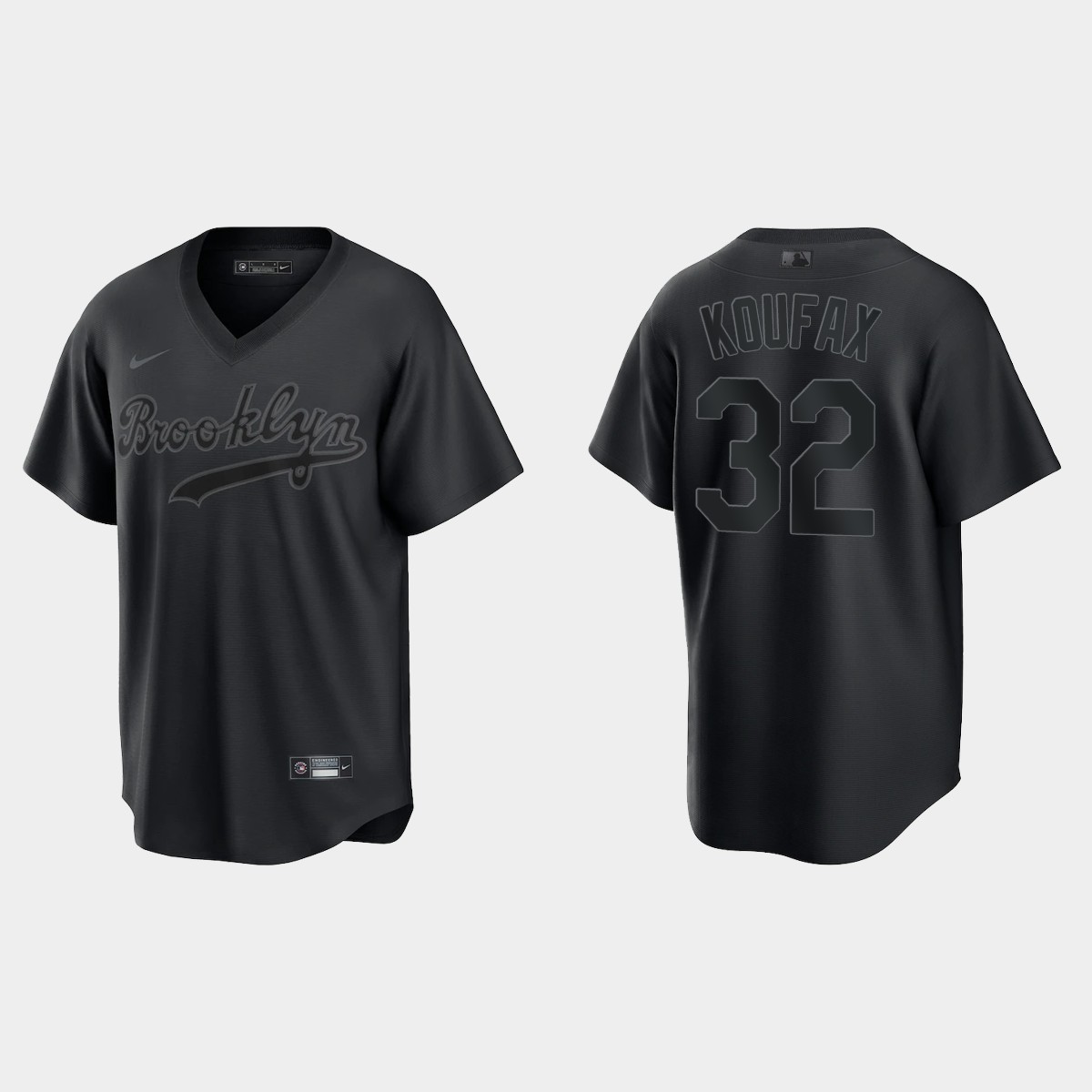Sandy Koufax Brooklyn Dodgers Pitch Black Fashion Jersey - Black