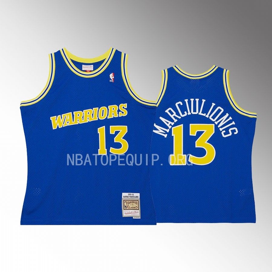 Sarunas Marciulionis #13 Golden State Warriors Hardwood Classics 1990-91 Royal The Eurostep Godfather Jersey