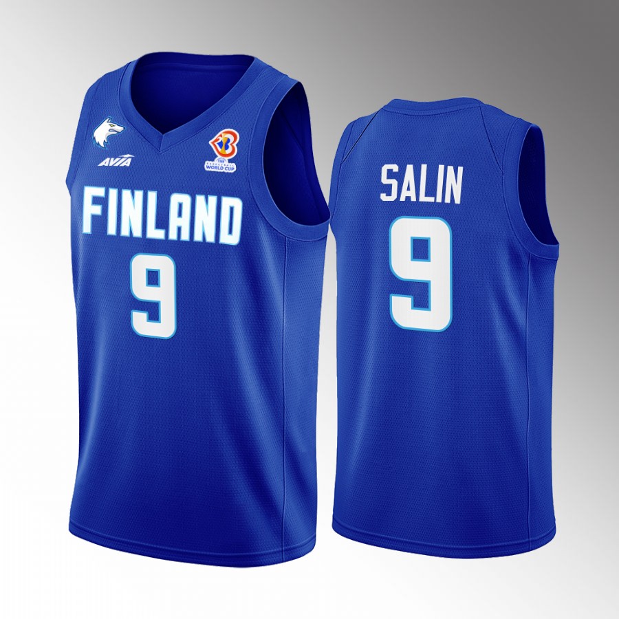Sasu Salin Finland 2022 FIBA  World Cup Blue Jersey Away #9