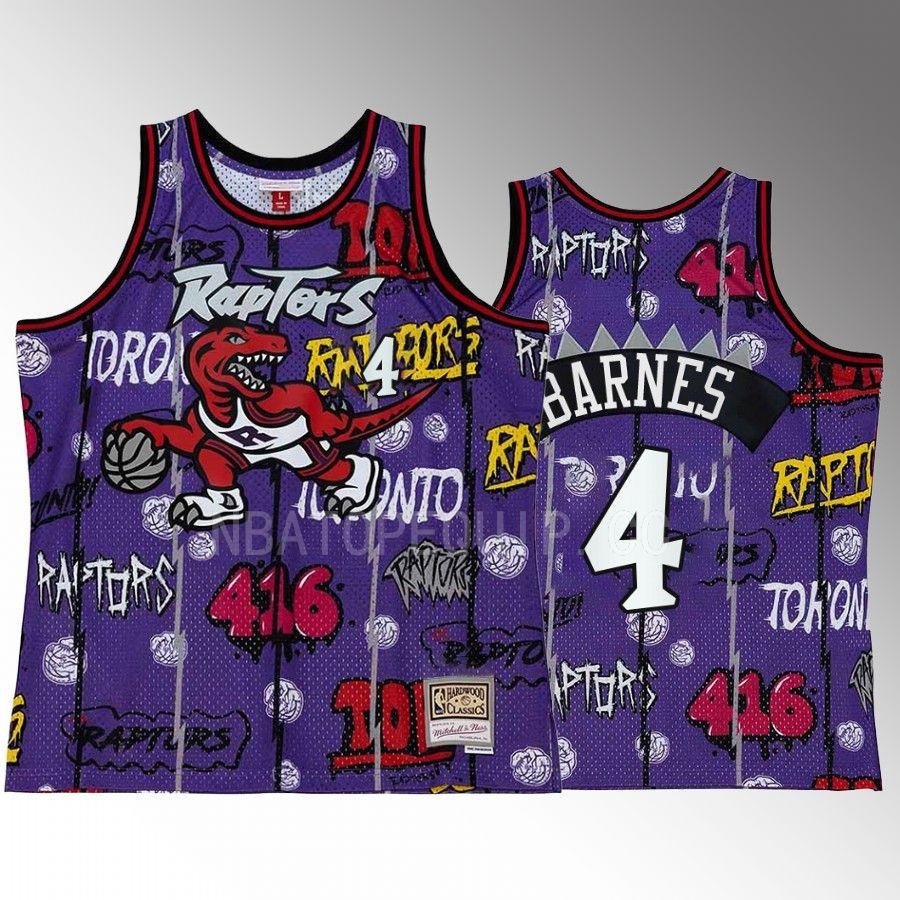 Scottie Barnes #4 Toronto Raptors Slap Sticker Purple Retro Swingman Jersey