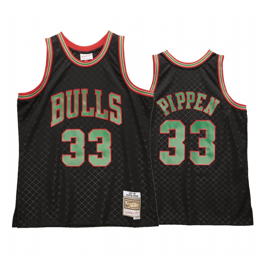 Scottie Pippen 33 Chicago Bulls Neapolitan Black Jersey Hardwood Classics