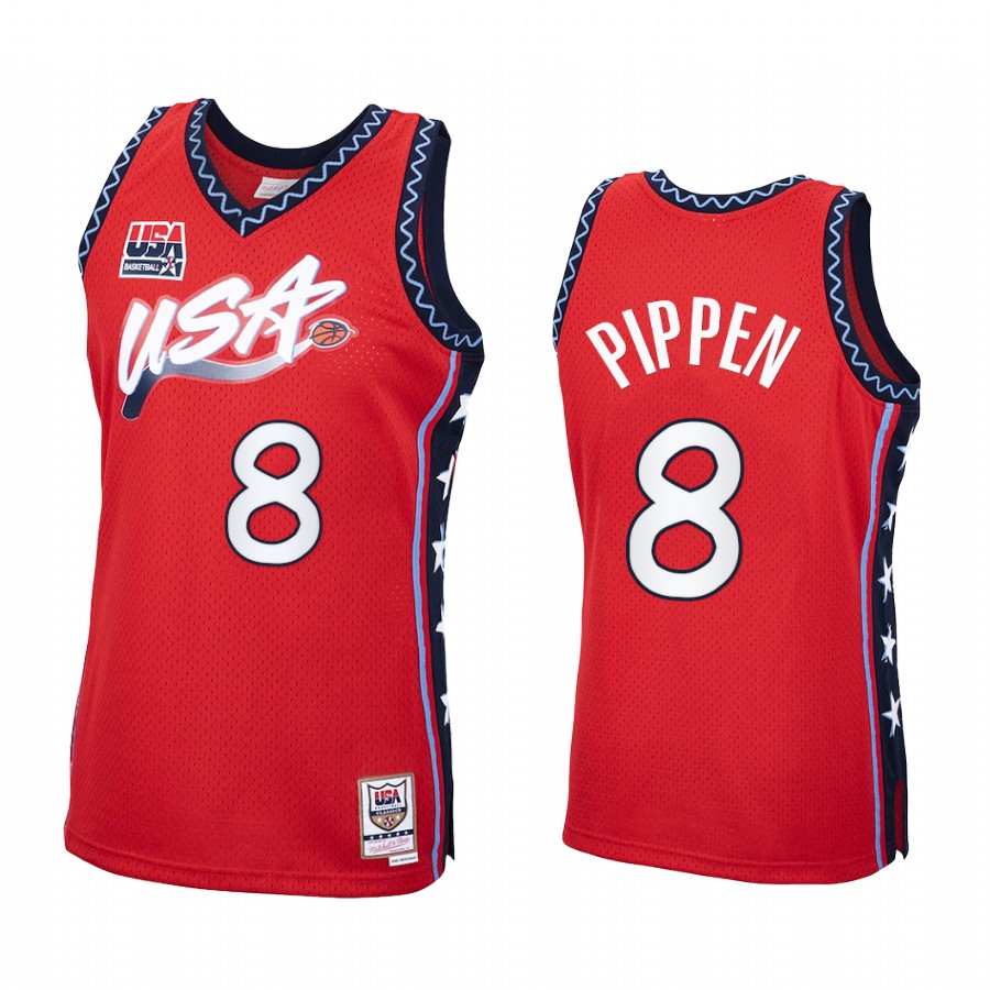 Scottie Pippen USA Team #8 Red 1996 Olympics  Throwback Jersey
