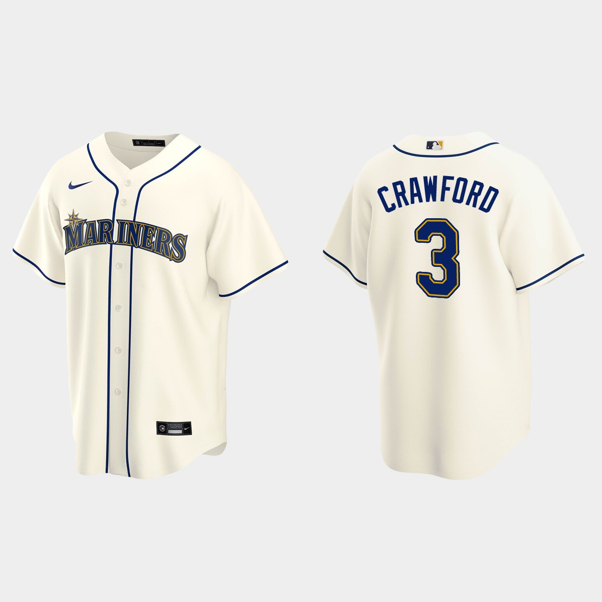 Seattle Mariners #3 J.P. Crawford Alternate Jersey - Cream