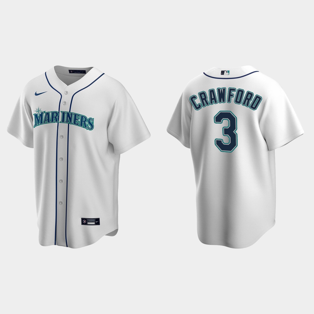 Seattle Mariners #3 J.P. Crawford Home Jersey - White