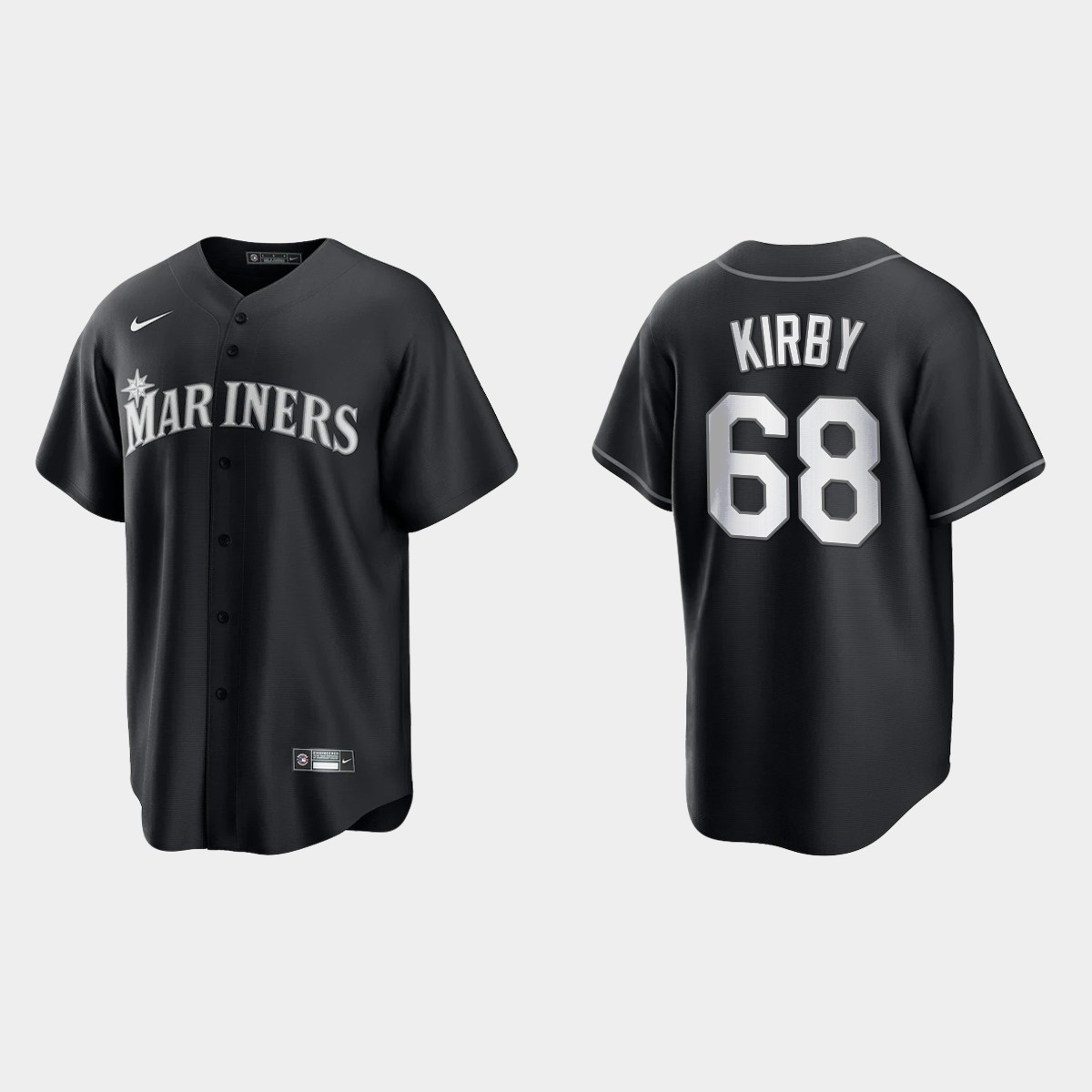 Seattle Mariners George Kirby Jersey - Black White